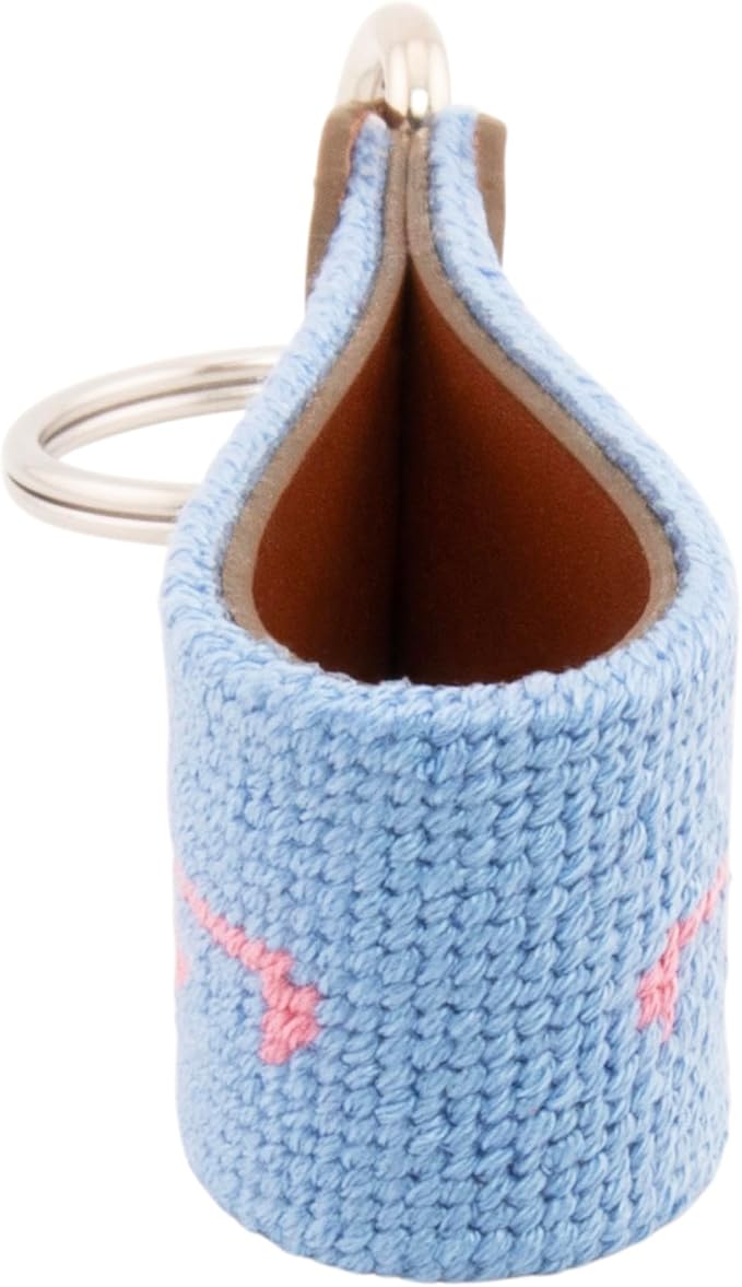 Leather Hand-Stitched Needlepoint Key Fob or Key Chain