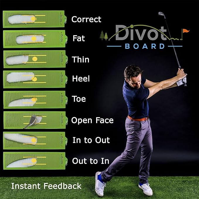 Golf Training Aid – Instant Feedback for Swing Path, Low Point & Impact | Improve Ball Striking Indoors or Outdoors | Golf Swing Trainer for Home Practice & Consistent Contact
