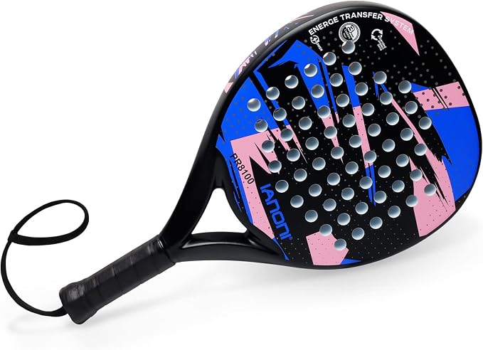 Padel Racket Carbon Fiber Surface with EVA Memory Flex Foam Core Lightweight Padel Racquet