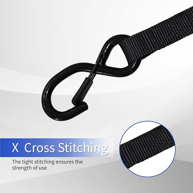 Ratchet Straps 4 Pack - 2,200 Lbs Break Strength 1 in x 15 Ft Medium Duty Ratchet Tie Down Straps with S Hooks Set for Truck, Cargo Van, Trailer, Motorcycle (Black)