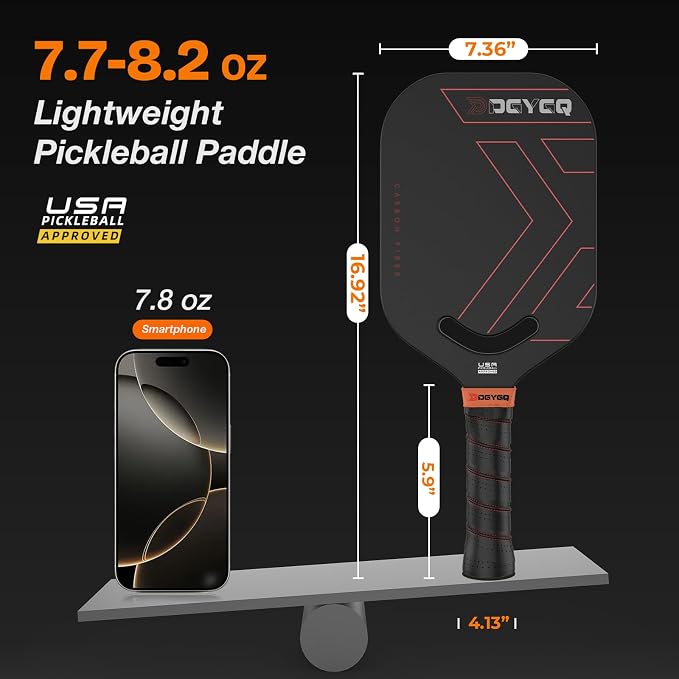 DGYGQ Pickleball Paddles with Polypropylene Honeycomb Core, T700SC Power Carbon Fiber Pickleball Paddle, Increased Power for Ultimate Spin & Consistency