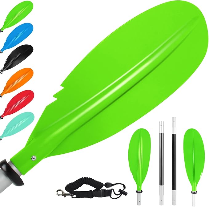 Kayak Paddles Adjustable 88in 4 Piece Kayak Oars Boat Paddles for Adults with Paddle Leash, Canoe Paddles for Kayaking Rafting Jet Ski Canoe Outdoor Kayak Water Sports and Safety Boat Accessories