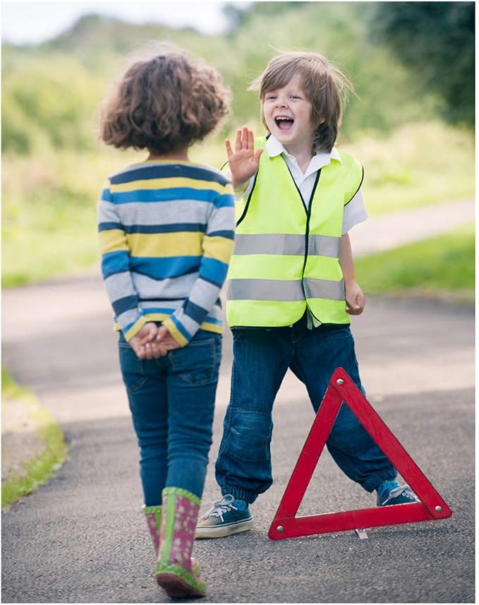 AIEOE Kids High Visibility Safety Vest Reflective Running Lightweight Traffic Walking Breathable Construction Vest