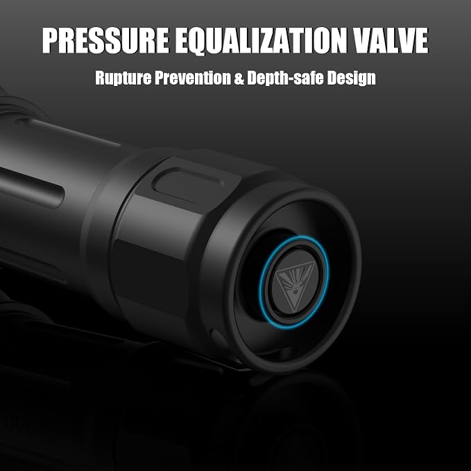 ULTRAFIRE Dive Light 3350 Lumens Rechargeable Scuba Diving Flashlight, IPX8 Waterproof Underwater Flashlight 100M Depth, 3 Modes with Magnetic Rotary Switch, for Snorkeling Night Diving Cave Safety