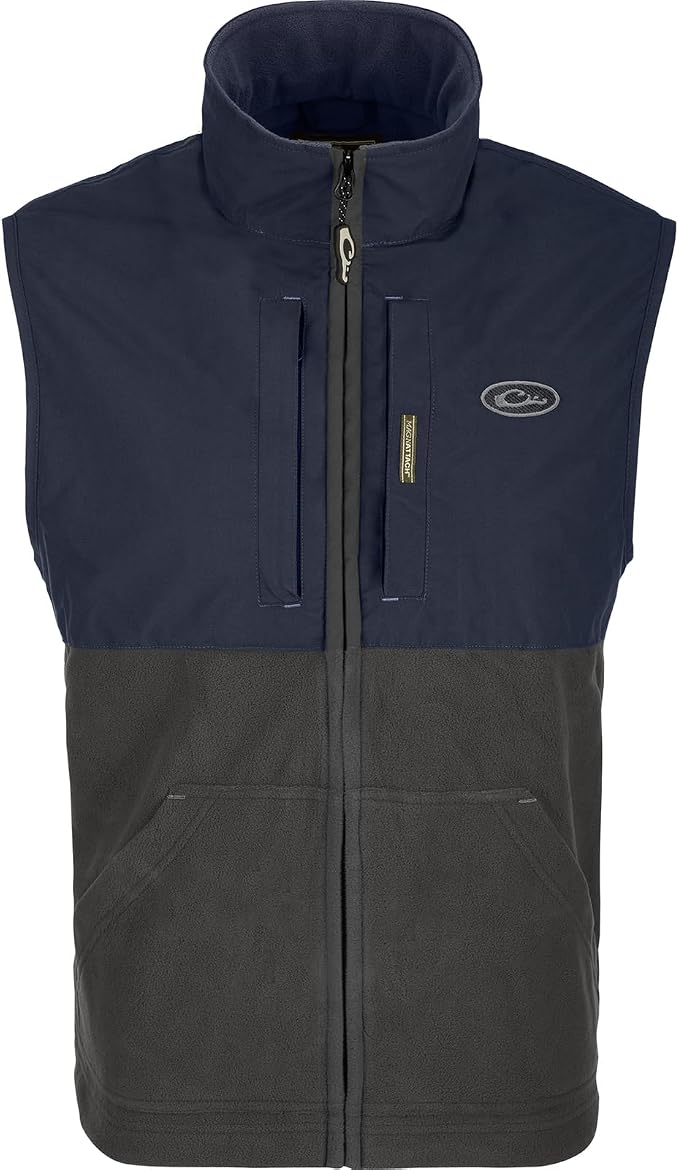 Drake Waterfowl Men's Eqwader Fleece Lined Hunting Vest | Waterproof Windproof Breathable Moisture-Wicking Sleeveless Jacket w/Taped Seams & Magnattach Pocket