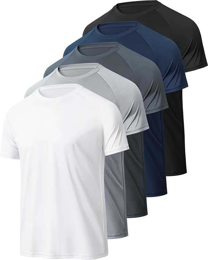 BALENNZ Workout Shirts for Men, Moisture Wicking Quick Dry Active Athletic Men's Gym Performance T Shirts