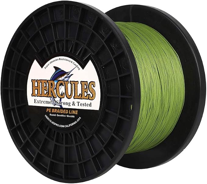 HERCULES Cost-Effective Super Cast 8 Strands Braided Fishing Line 10LB to 300LB Test for Salt-Water,109/328/547/1094 Yards(100M/300M/500M/1000M),Diam.#0.12MM-1.2MM,Hi-Grade Performance,Variety Colors