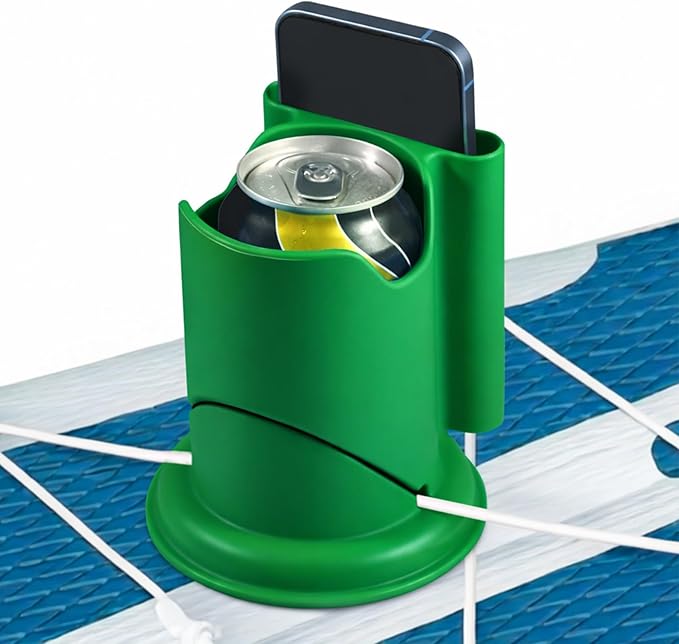 Paddle Board Cup Holder, Kayak Cup Holder 2-in-1 Drink & Phone Holder, Paddleboard and Kayak Accessories for SUP, Kayaking, Fishing, Yoga, or Surfing Adventures(Green)