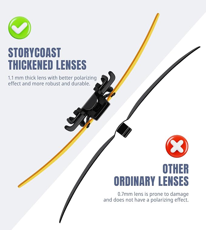 STORYCOAST Clip On Sunglasses for Men Women Polarized Fit Over Prescription Glasses Sports Fishing Driving