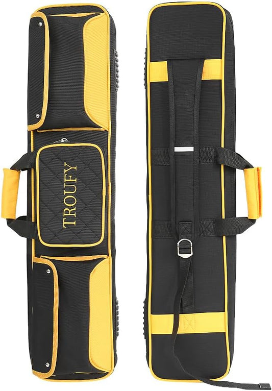 Pool Cue Case – Durable 4x4 & 4x5 Billiard Pool Cue Stick Carrying Case with Large Storage Space, Waterproof Billiards Accessories