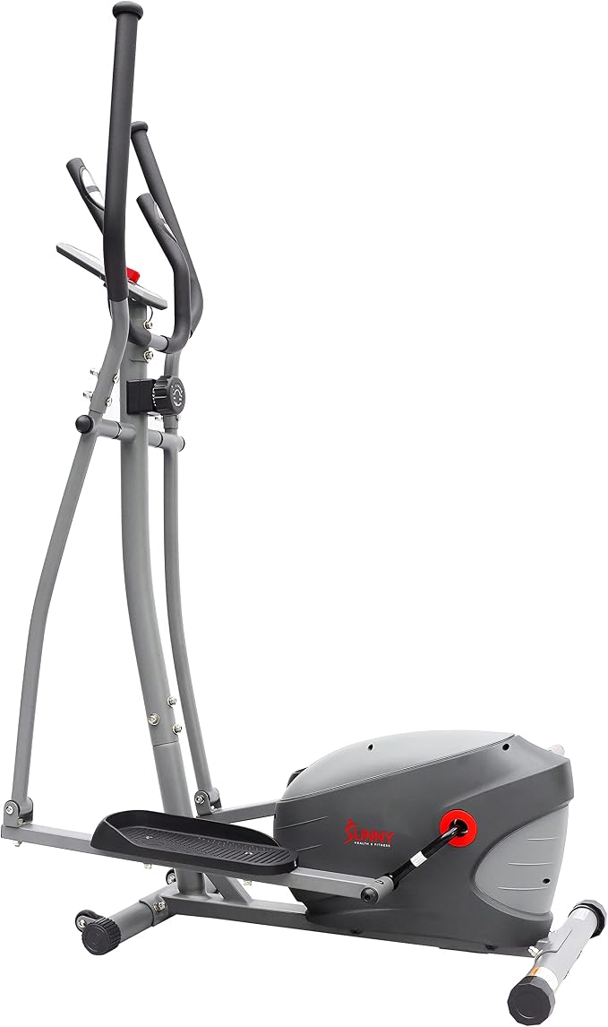 Sunny Health & Fitness Upright Elliptical Machine, Full Body Cardio Exercise Equipment with Adjustable Resistance, Arm and Leg Workout Machine, SunnyFit App via Bluetooth