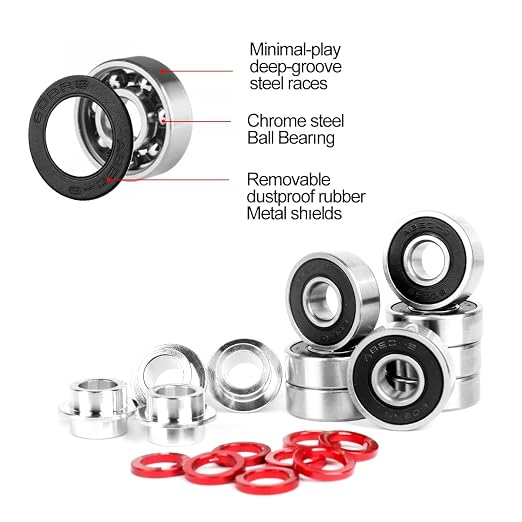 Limit LMT608RS ABEC 9 Precision Bearing Set | Fits Most Wheels, For Kick Scooters, For Pro Scooters, For Inline Skates, For Skateboards