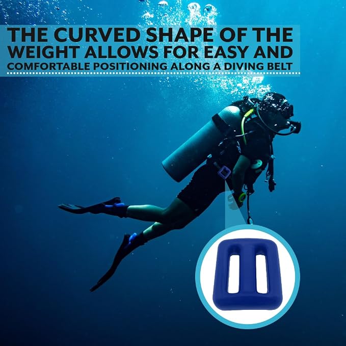 Poolzilla Vinyl Diving Weight for Scuba Diving, Durable Lead Weight with Slits for Placement Along Belt, Comes in 1.1LB(0.5KG) or 2.2LB(1KG) Sizes