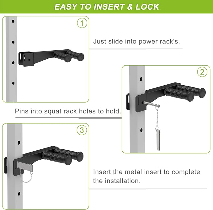 Nordic Hamstring Curl Attachment, Dip Bar, Belt Squat & Safety Spotter Arms for 2"x2" & 3"x3" Power Racks, Home Gym Strength Training Accessories