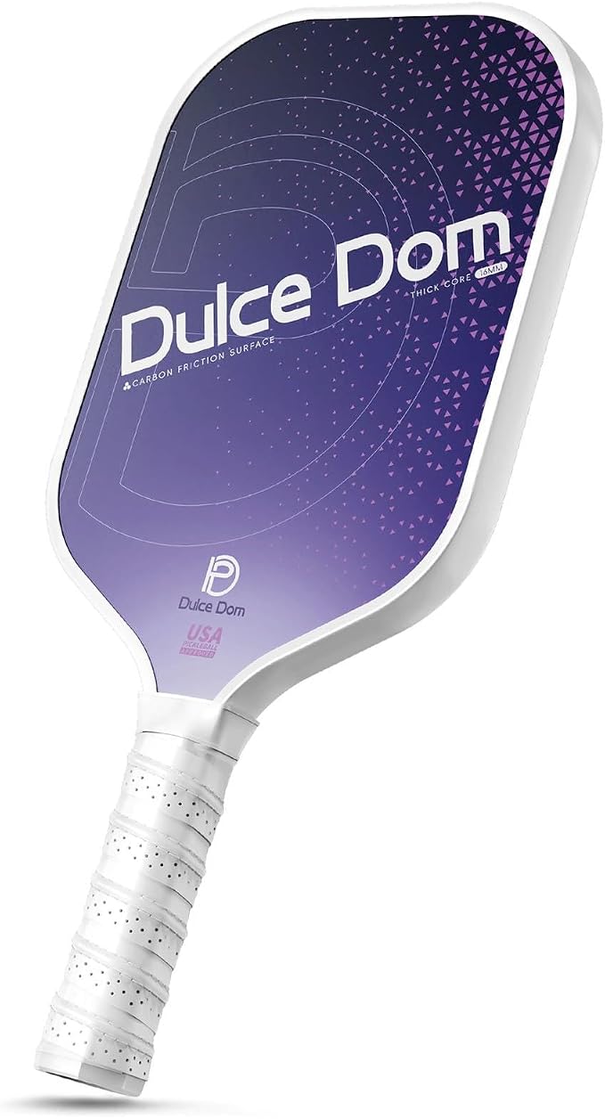 Dulce DOM Pickleball Paddles Set of 2/4 - USAPA Approved, 4 Indoor Outdoor Pickleball Balls, Fiberglass Surface Paddle Racket with Cover Bag, Ideal Training Equipment Gift for Men & Women