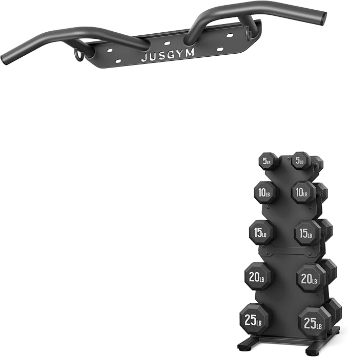 Wall Mounted Pull Up Bar and Dumbbell Rack Stand Only
