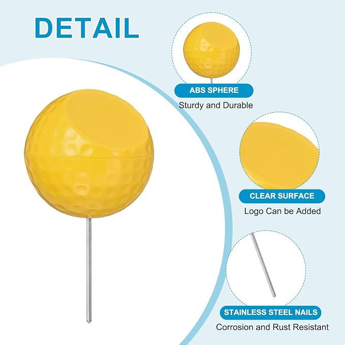 Golf Tee Markers, Plastic Position Ball Markers, Golf Ball Marker-Fitting for (Driving Range Boundary Markings/Area Markings)