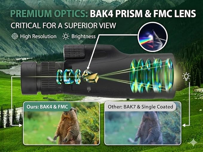 Monocular-Telescope 80x100 High Powered Monoculars High Definition for Adults High Powered with Smartphone Adapter Telescope Bird Watching Travel Camping Hiking