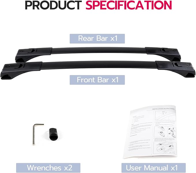 165lbs Roof Rack Cross Bars Compatible with Toyota RAV4 2013 2014 2015 2016 2017 2018, Aluminum Crossbars Rooftop Cargo Bars Kayak Bike Luggage Snowboard Carrier