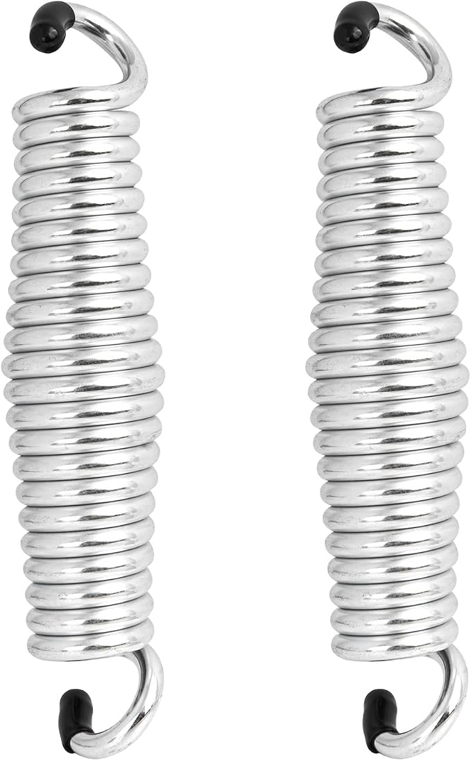 Porch Swing Springs Hammock Chair Spring Hold up to 1600lbs Heavy-Duty Chrome Springs for Hanging Chairs Ceiling Mount Porch Swings Punching Bag - 2 PCS Sliver
