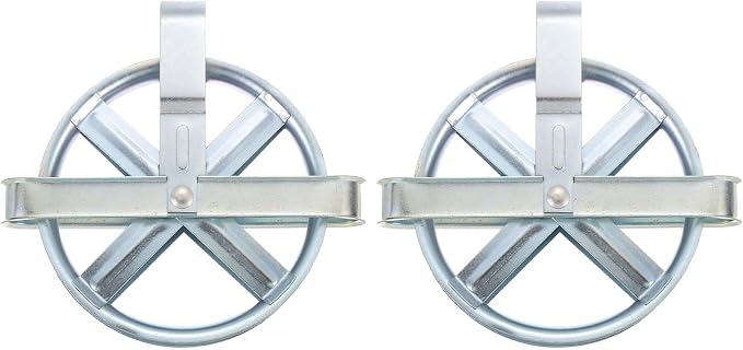 uxcell 2Pcs 5" Clothesline Pulley with Durable Iron Alloy Wheel and Axle, Deep Groove Weather-Resistant Drying Line Pulley for Outdoor Clothes Line, Silver