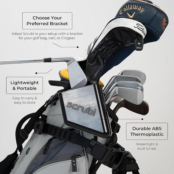 Scrubi Golf Club Cleaner for Your Golf Bag - Compact & Efficient Cleaning Tool for Golf Clubs – Easy to Use & Waterproof Design – Includes Strong Nylon Brush – Perfect for Irons