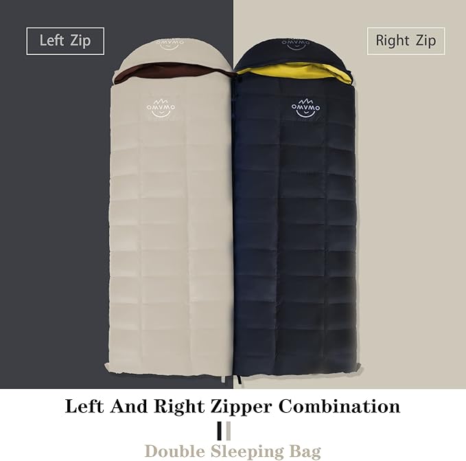 0 20 Degrees F Down Sleeping Bag for Adults,4 Season Rectangle Down Sleeping Bag for Camping Hiking
