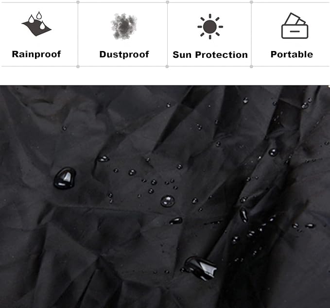 70L Bicycle Rear Rack Rain Cover with Reflective Strip Bike Trunk Rain Cover Black