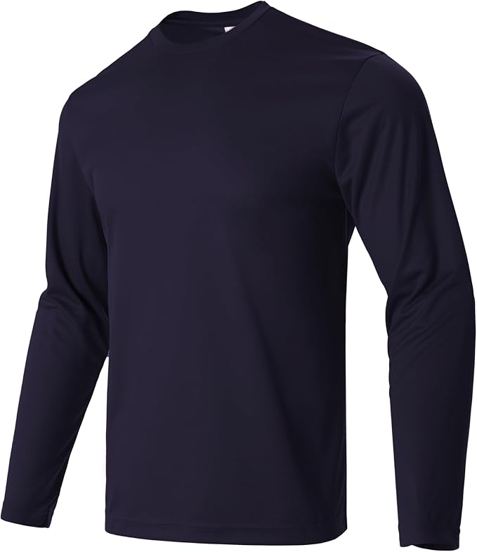Mens Long Sleeve T-Shirts Casual Crew Neck Tee Shirt Summer Soft Running Swimming Cycling Fishing Tops
