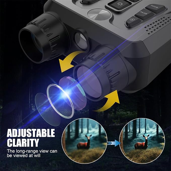 4K Night Vision Goggles - Night Vision Binoculars for Adult, 10X Digital Zoom, 3'' HD Screen, Up to 1640FT Viewing Range, with 64GB TF Card to Save Photos Videos, Camping Hiking Security Gifts for Men