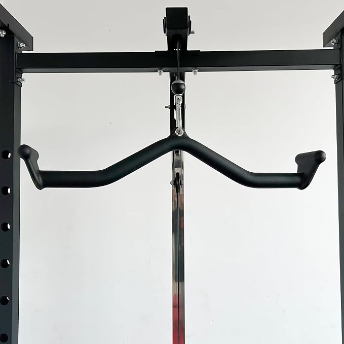 BLUSLM Lat Pull Down Bar T bar Row Attachment, V Bar Tricep Lat Pulldown Attachments, Back Strength Training Bar for Home Gym Exercise Cable Machine Attachments