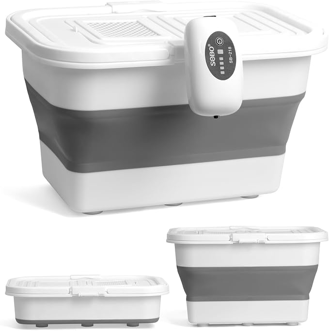 VEYWANE Live Bait or Fish Bucket with Aerator, 14 Quarts Multi-Function Collapsible Fishing Container Box with Rechargeable Air Pump