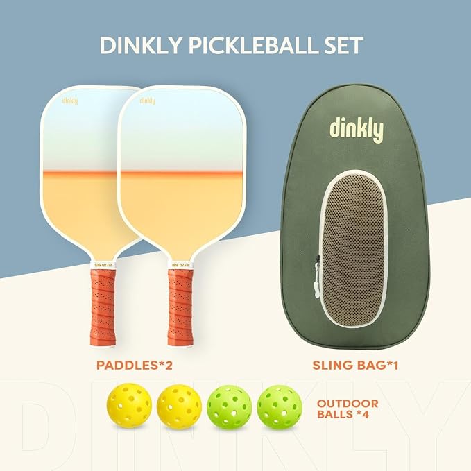 Pickleball Paddles Set of 2/4- USAPA Approved Graphite/Fiberglass Pickleball Racket, 2 Pickleball Rackets, 4 Balls and 1 Portable Carry Bag, Aesthetic Pickle Ball Set for Men Women Beginners