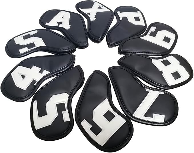 Scott Edward Golf Club Head Covers for Iron, 10 Pcs Leather Waterproof Material, Gradient Numbers Perfect for Mizuno Callaway, Ping, Taylormade, Cobra, Etc.