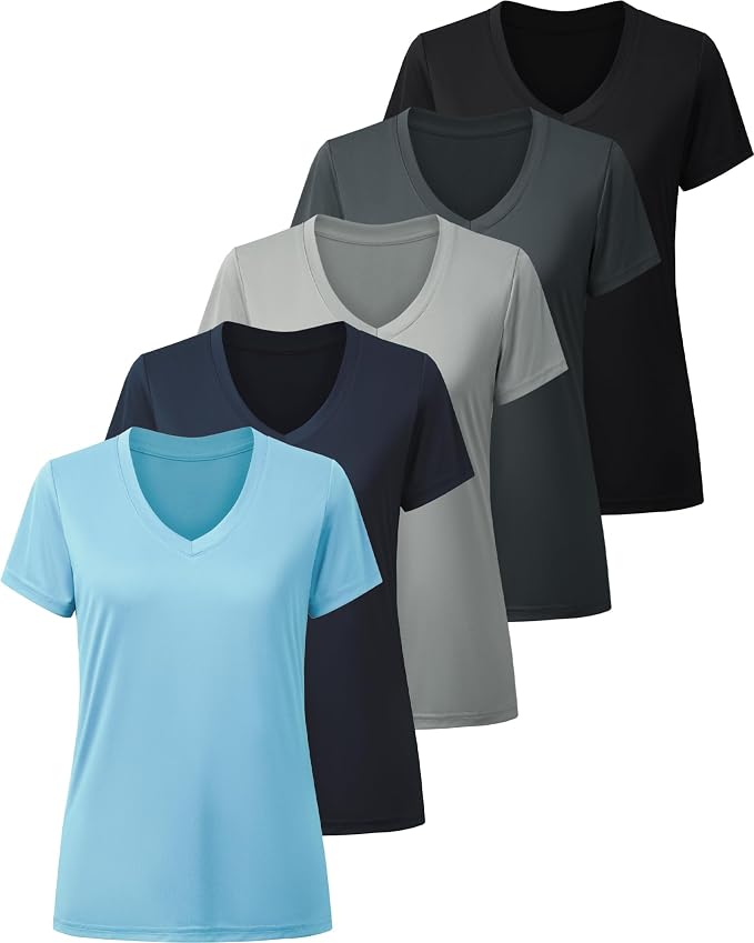 BALENNZ Workout Shirts for Women, Moisture Wicking Quick Dry Active Athletic Women's Gym Performance T Shirts