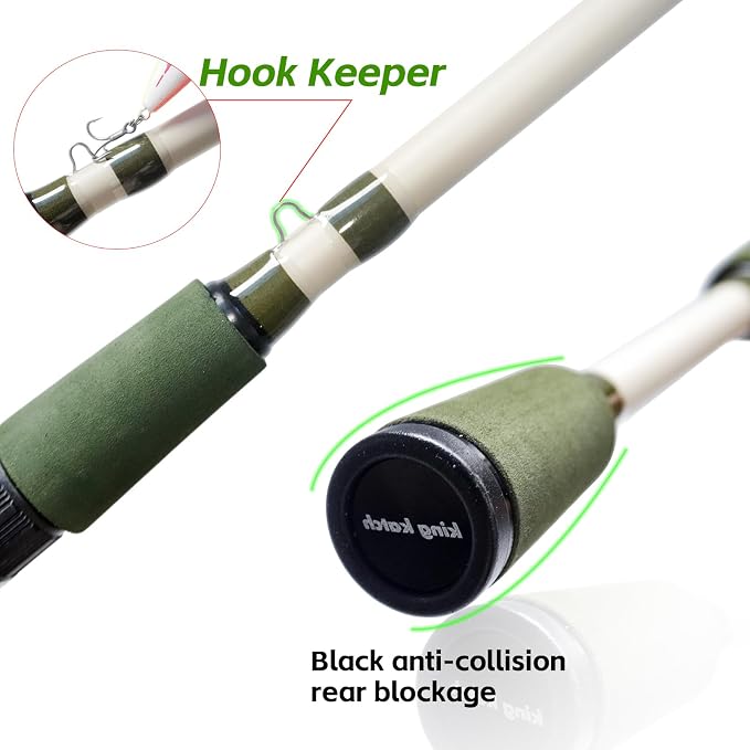 6’0” Medium Power Spinning Fishing Rod, Carbon-Fiberglass Composite Rod for Freshwater & Saltwater, Strong Yellow-Green Rod for Bass Trout Crappie, Affordable Great Gift for Fishing Lovers