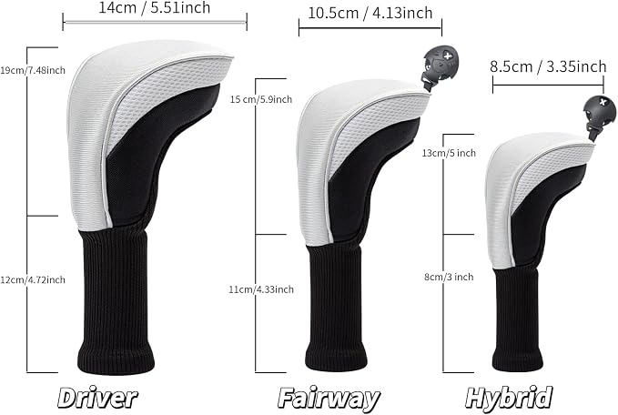 Wood Headcover Golf Club Covers Driver Headcovers Nylon Head Covers Designed to Fit All Woods - 3/4/5/6 Pack/Set Golf Accessories Suitable for Men and Women