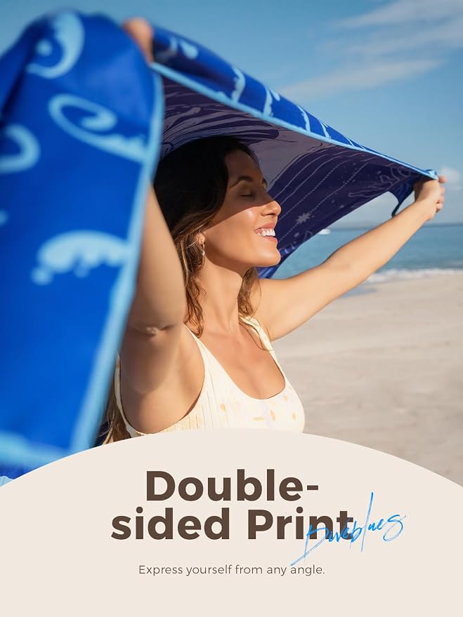 Diveblues Microfiber Beach Towel, Sand Free Travel Towels, Oversize Large 79" x 57" Lightweight Towel, Quick Dry, SuperAbsorbent, for Camping, Pool, Gym, Yoga, Women Men Kids Beach Essentials Gift