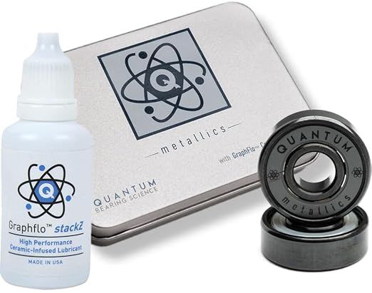 Quantum Metallics Series Bearings Pack of 8 w/Stackz Graphflo Cream - Made in The USA