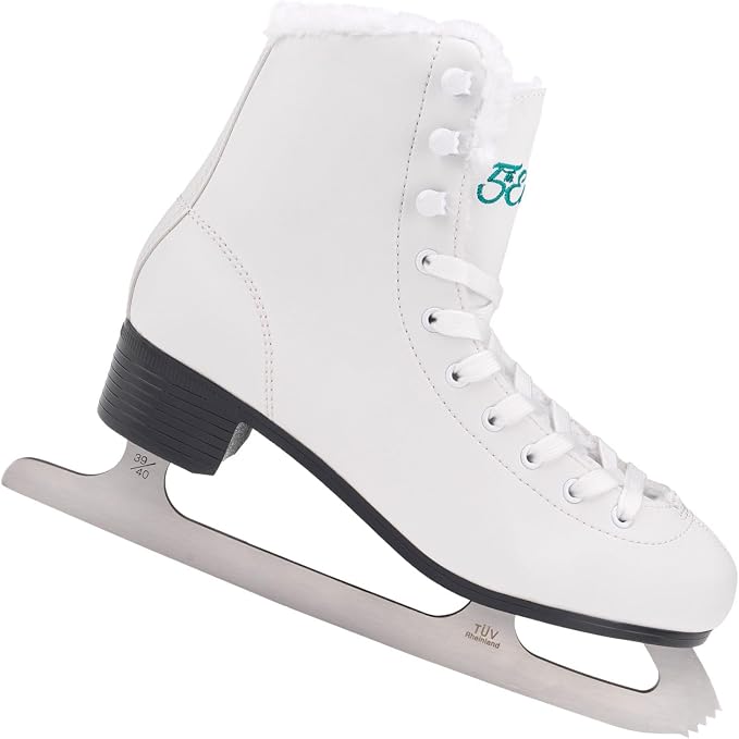 5th Element Grace Ice Skates for Women - Comfortable Figure Skates with Velvety Soft Tricot/Fleece-Lining - Stylish Women's Ice Skating Shoes