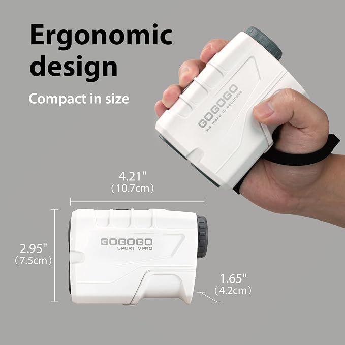 Gogogo Sport Vpro Golf Rangefinder 900 Yards Slope Laser Range Finder with Pinsensor & Flag-Lock, 6X Magnification, Pulse Tech