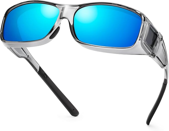 URUMQI Polarized Sunglasses Fit Over Glasses for Men Women, Wraparound Sun Glasses UV400 Protection for Driving Fishing