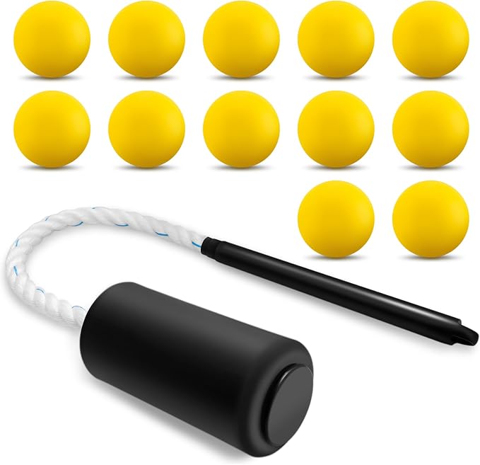 Baseball & Softball Swing Trainer Set – Rope Swing Training Bat with 12 Soft Foam Balls for Real-Feel Swing & Hitting Practice, Batting Training Aid for Youth Beginners