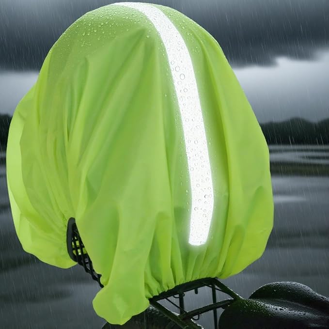 70L Bike Basket Cover Reflective for 120 Accordion Backpack Rain Cover Green