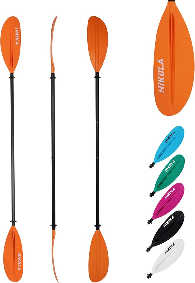 Kayak Paddles Aluminum Shaft Paddle with Nylon Blades, Floating Adjustable Kayaking Oars, 3 Piece, 220-240cm/86-94 Inches,Black/Rose/Teal