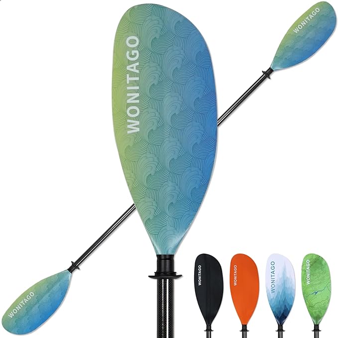 Kayak Paddle Carbon Fiber Shaft and Reinforced Nylon Blade, Adjustable Kayaking Oars, 3 Piece, 230-250 cm/90-98 Inches,210-230 cm/82-90 inches