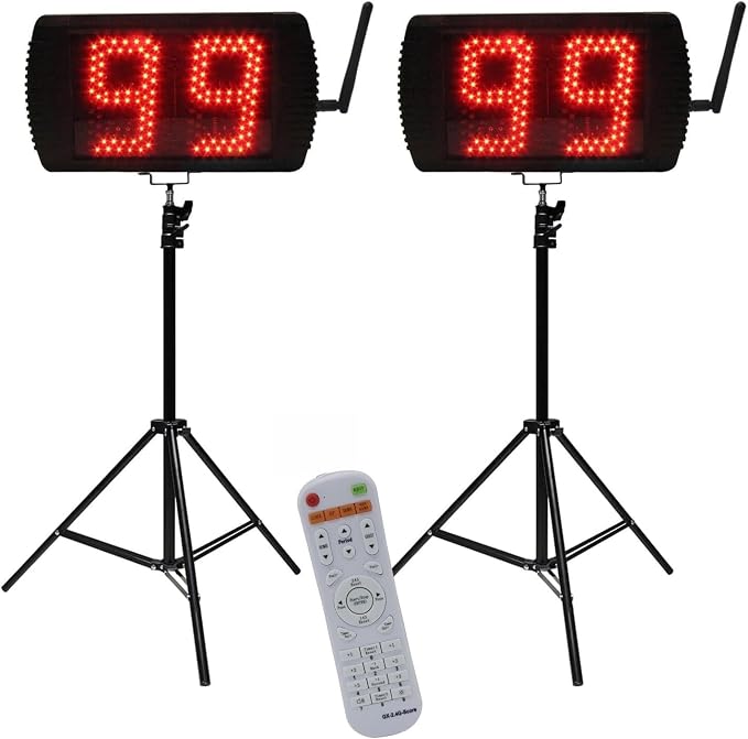 YZ 5 Inch LED Basketball Shot Clock Timer, Custom Countdown Timer (12/14/20/24/30 Seconds), Portable with Remote Control & Buzzer for Basketball Courts