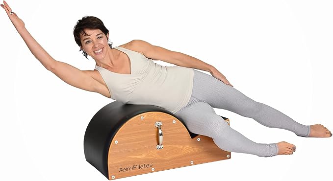 AeroPilates Stamina Products Posture Corrector Pilates Barrel with Upholstered Surface and Built In Handle for Strength Training, Wood and Black | Upholstered Surface and Built In Handle for Strength Training; Wood and