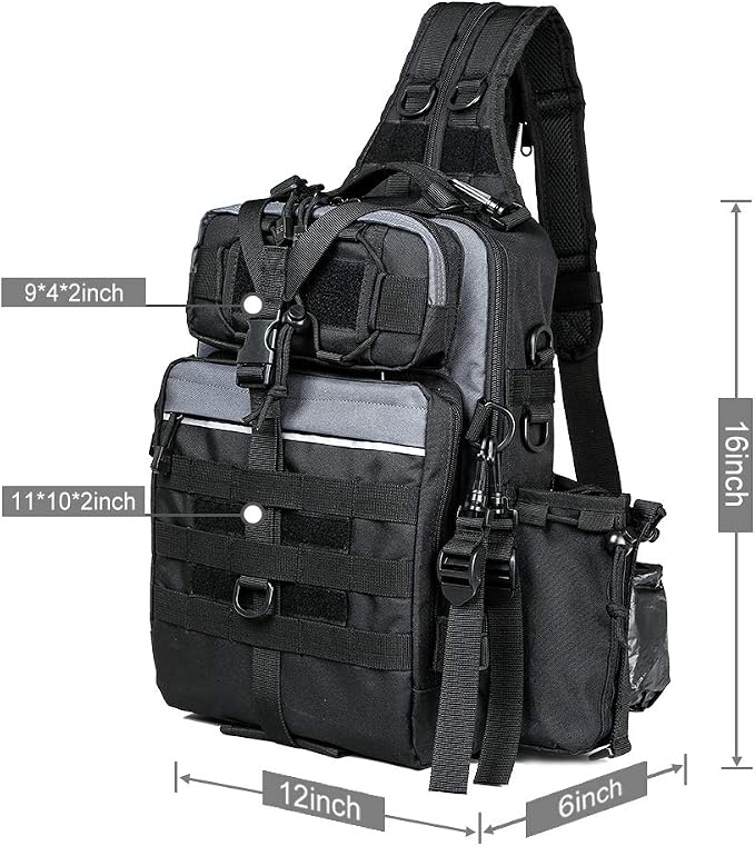 BLISSWILL Outdoor Tackle Bag - Large Water-Resistant Fishing Backpack