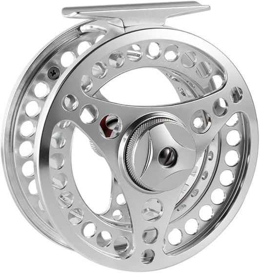 EX-ALC Fly Reel 3/4 5/6 7/8 9/10WT CNC Machined Large Arbor Aluminum Fly Fishing Reels Silver/Gunsmoke Fly Reels